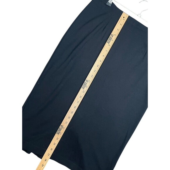 Eileen Fisher Pencil Skirt Black Size Small Viscose/Nylon Long Back Slit Capsule - Picture 5 of 9
